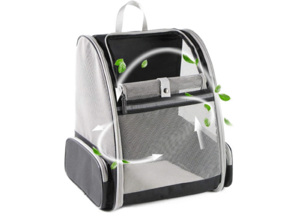 Texsens Innovative Traveler Bubble Backpack Haustiertragetasche für Katzen und Hunde (Schwarz)